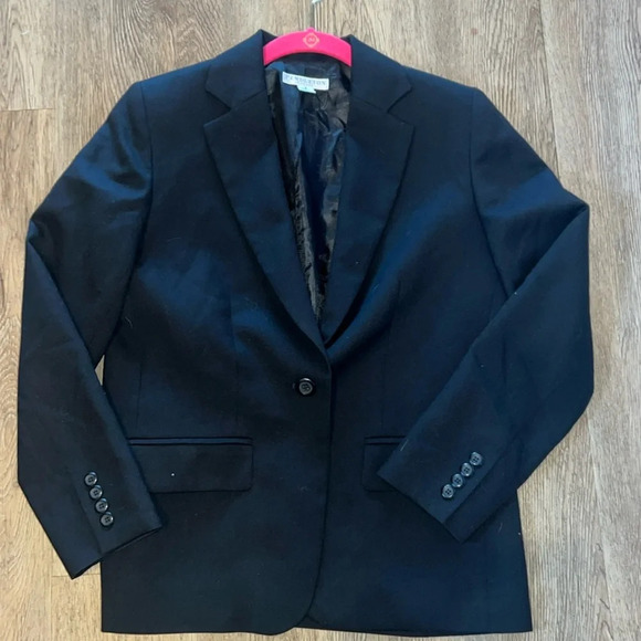 Pendleton 100% Virgin Wool Petite Size Small Black One Button Blazer - Picture 3 of 11